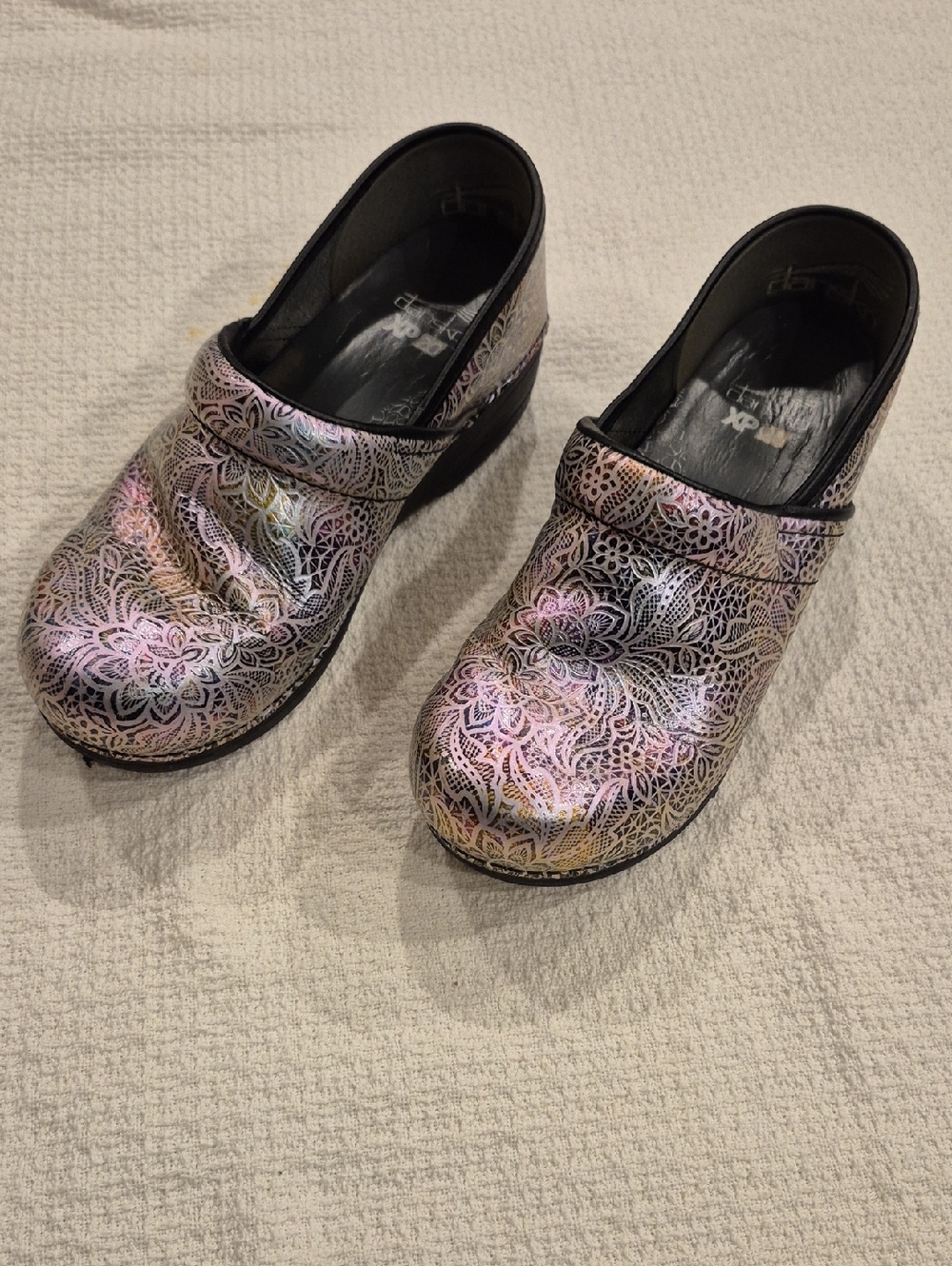Dansko Women's Iridescent Floral Clogs Size 39